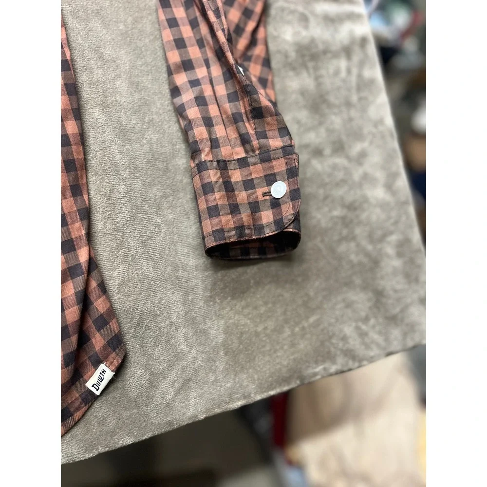 Duluth‎ Trading Co Mens Long Sleeve Gingham Plaid Button Up Shirt Size L